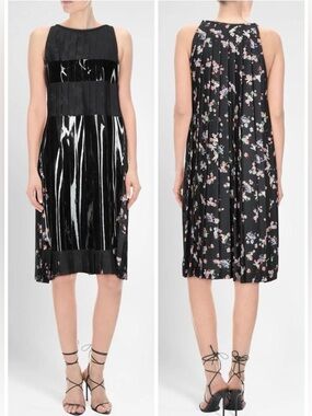 NWT Maison Margiela Pleat Anime Manga PVC Latex Mixed Media Tent Dress Sz 38